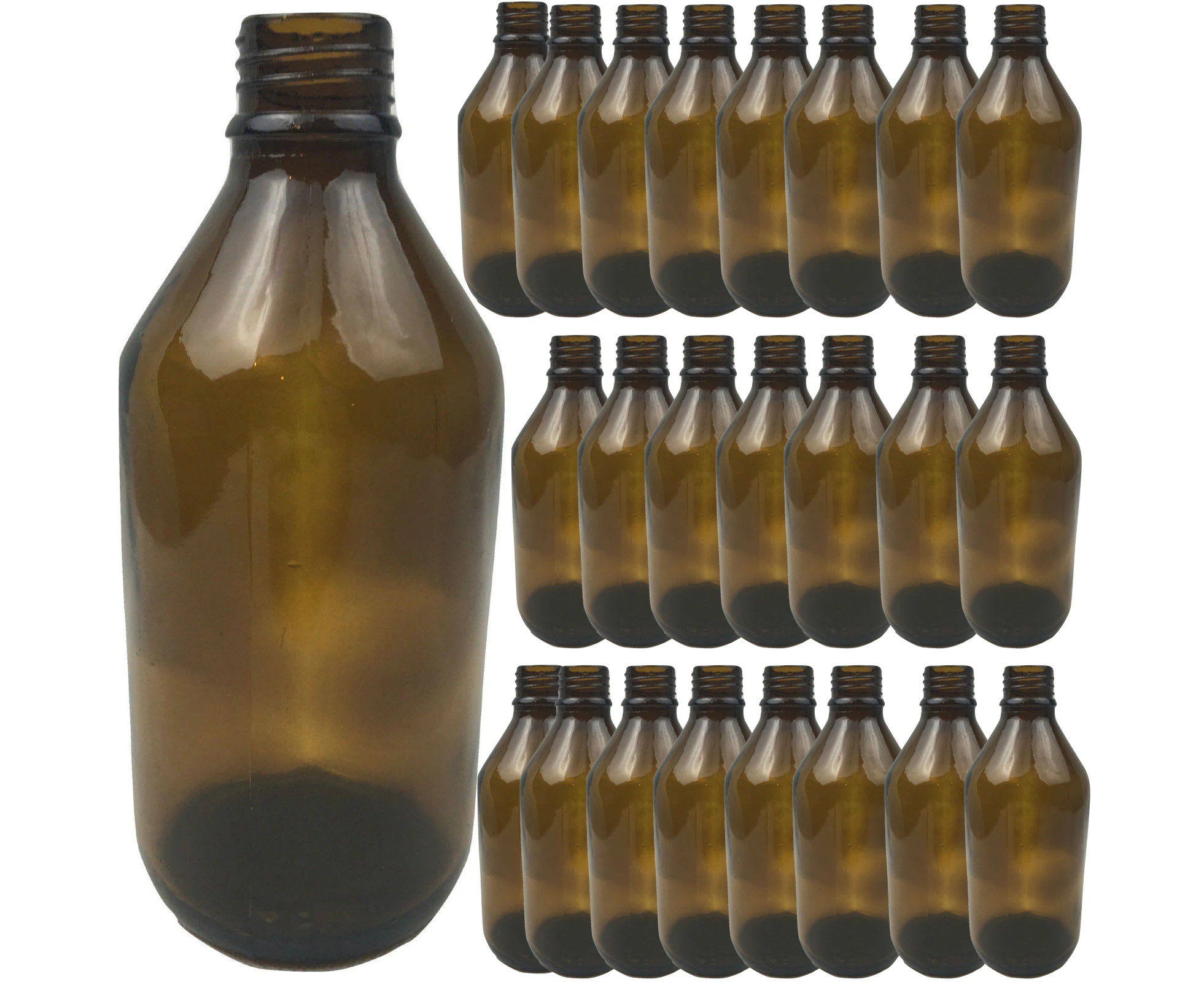 24x 600ml Brown Glass Bottle Plinking Shooting Target Practice without Lids/Caps