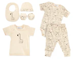 Gem Look Baby Size 0-6 Months Safari Organic Cotton 6-Piece Gift Set - Beige