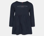 Tommy Hilfiger Baby Girls' Essential Long Sleeve Dress - Cobalt Sapphre