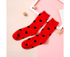Kings Collection Unisex 3 Pairs of Heart Pattern Cozy Socks, Fun Dress Socks Colorful Funny Novelty Casual Crew Socks - Red, Pink, White
