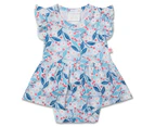 Marquise Baby Girls' Daisy Chain Bodysuit Dress - Blue/White/Multi