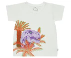 Bonds Baby Girls' Short Sleeve Printed Tee / T-Shirt / Tshirt - Dino-Mite T-Rex White