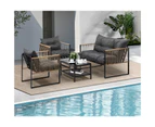 Livsip 4 Piece Outdoor Furniture Setting Garden Patio Lounge Sofa Table Chairs