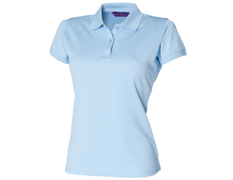 Henbury Womens Coolplus® Fitted Polo Shirt (Light Blue) - RW636