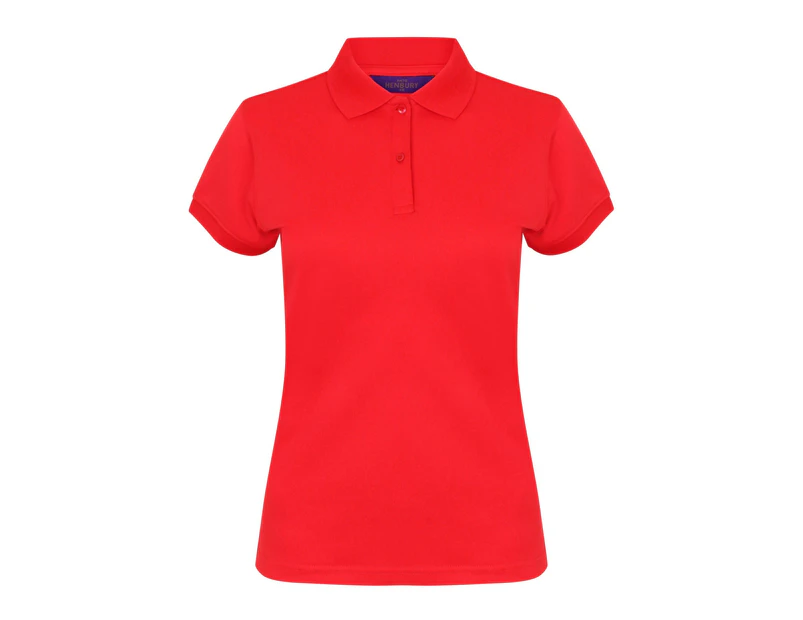 Henbury Womens Coolplus® Fitted Polo Shirt (Red) - RW636