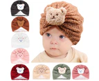 Beanie Cap Cute Bear Hat Winter Warm Hat for Boy Girl Newborn Breathable Hat - Light brown brown