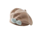 Stylish & Warm Baby Girl Beret Cap Fashionable Hat for Fall & Winter Seasons - Coffee