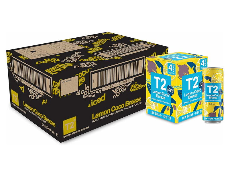 T2 Lemon Coconut Breeze Iced Tea 240 ml Pack of 24