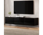 Artiss Floating Entertainment Unit TV Cabinet High Glossy Black 200CM