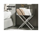 Aritss Mirrored Bedside Table - MOCO Silver