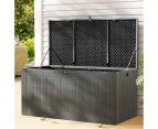 Gardeon Outdoor Storage Box 830L Container Lockable Garden Bench Tool Shed Black