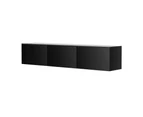 Artiss Floating Entertainment Unit TV Cabinet High Glossy Black 200CM