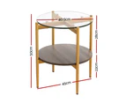 Artiss Coffee Table 45CM Round Tempered Glass Carol