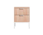 Artiss Bedside Table 2 Drawers - LURA Pine