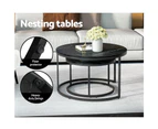 Artiss Nesting Coffee Table Set of 2 Marble Effect Tika