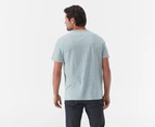 Tommy Hilfiger Men's Striped Linen Tee / T-Shirt / Tshirt - Lofty Blue