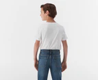 Tommy Hilfiger Boys' Short Pocket Sleeve Smiley Tee / T-Shirt / Tshirt - Fresh White