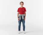 Tommy Hilfiger Boys' Smiley Pocket Short Sleeve Tee / T-Shirt / Tshirt - Blush Red
