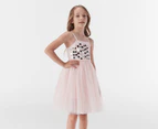 Gem Look Girls' Sequin Party Tutu Dress - Soft Pink