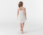 Gem Look Girls' Broderie Anglaise Woven Dress - White
