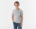 Tommy Hilfiger Boys' Hilfiger Logo Short Sleeve Tee / T-Shirt / Tshirt - Light Grey Heather