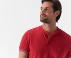 Tommy Hilfiger Men's Mao Collar Polo Shirt - Primary Red