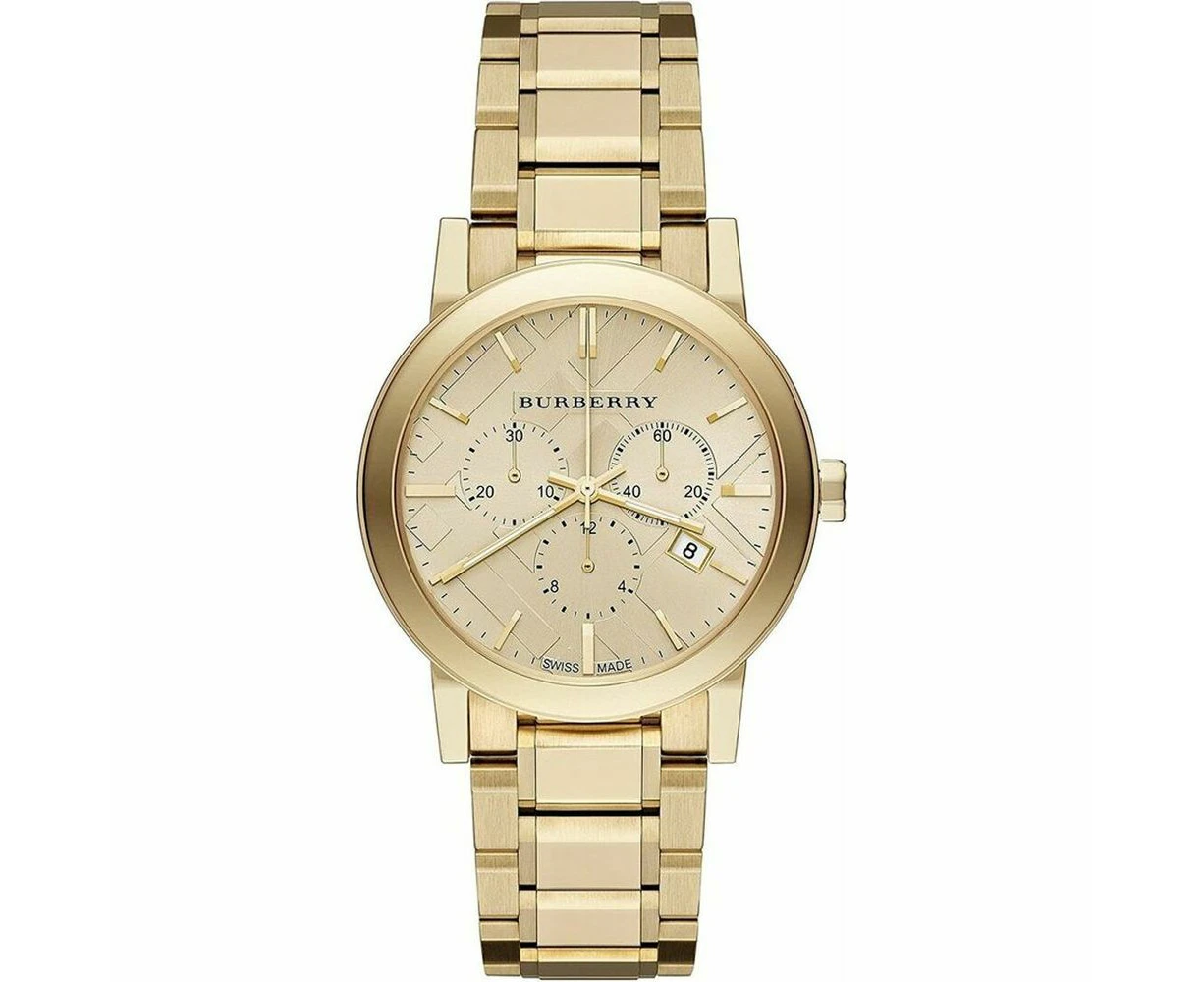 Burberry BU9753 City Chronograph Gold Dial Men's Watch