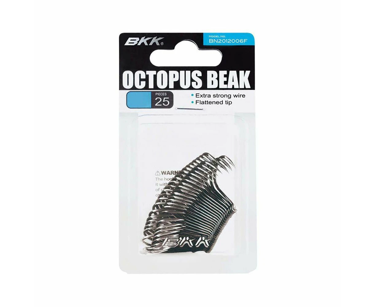 BKK Octopus Beak Black Bait Fishing Hook 25 Bulk Pack #10/0