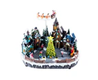 Christmas Musical Village & Sleigh Battery/USB Operated Animated Lights 32 cm