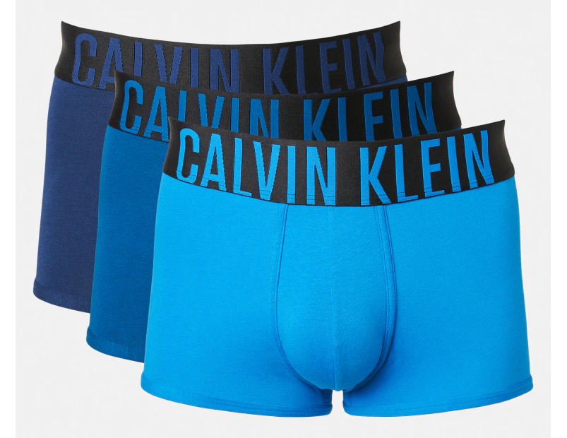 Calvin Klein Men's Intense Power Cotton Trunks 3-Pack - New Navy/Artesian Blue/Nocturnal
