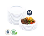 Home Master 48PCE Melamine Plates Lightweight Chip & Scratch Resistant 30cm - White