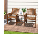 Livsip Wooden Garden Bench 2 Seat Outdoor Chair Table Loveseat Furniture Patio Park Bench