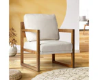 Oikiture Armchair Lounge Sofa Chair Fabric Accent Chairs Tub Armchairs Couches Beige