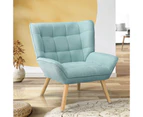 Oikiture Armchair Fabric Upholstered Blue