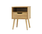 Oikiture Bedside Table Drawers Side Tables Nightstand Bedroom Cabinet Wood