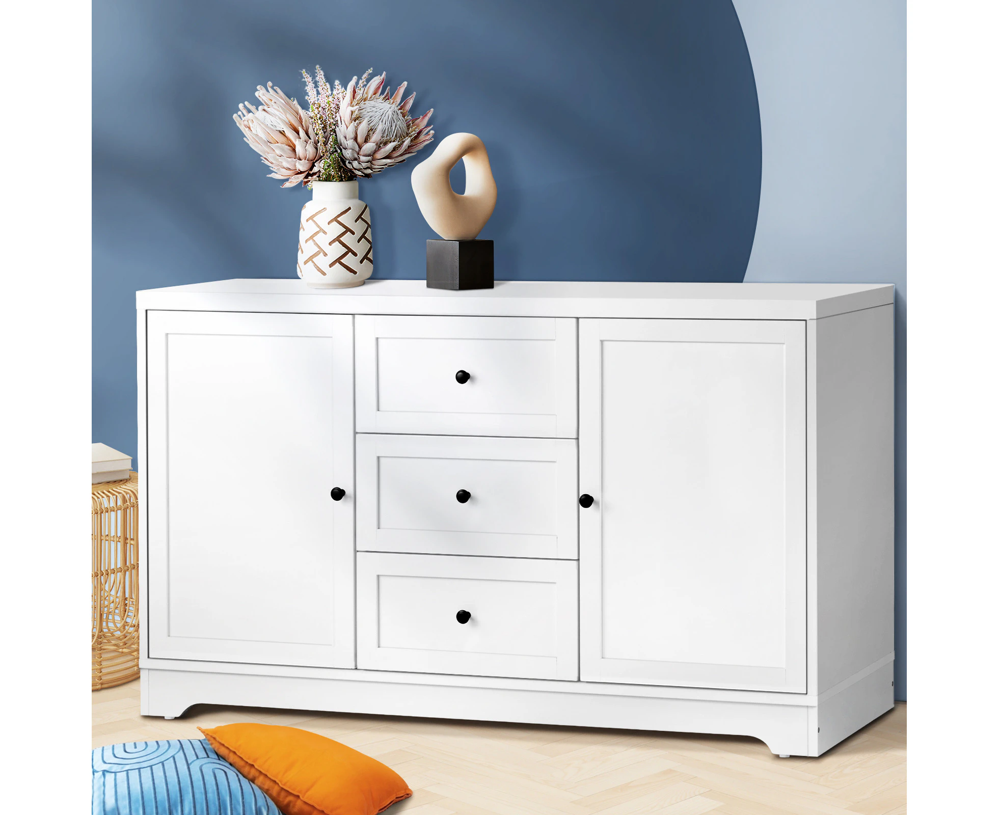 Oikiture Buffet Sideboard Cabinet Storage Cupboard Hallway Hamptons Furniture