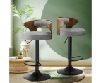 Oikiture Bar Stools Kitchen Gas Lift Swivel Chairs Stool Wooden Barstool GreyA2
