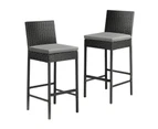 Livsip Outdoor Bar Stools Patio Dining Chairs Rattan Wicker Furniture Set of 2