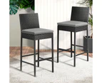 Livsip Outdoor Bar Stools Patio Dining Chairs Rattan Wicker Furniture Set of 2