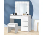 Oikiture Dressing Table Mirror Stool - White