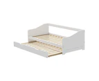 Oikiture Bed Frame Wooden Daybed Timber Trundle Bed Frame Base Single Beds x2