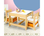 Oikiture Kids Table and Chairs Set Activity Children Chalkboard Drawing Play Desk Toys Storage Box