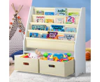 Oikiture Kids Bookshelf Toys Storage Organiser Bookcase 4 Tiers Display Rack