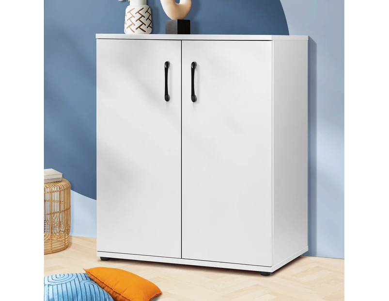 Oikiture Storage Cabinet Bathroom Cabinet Freestanding Cupboard Organiser White