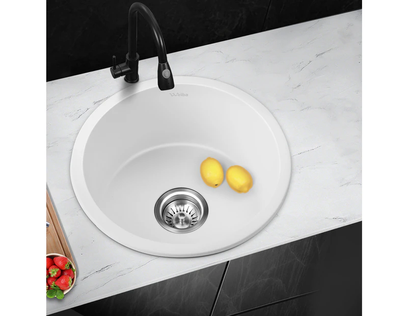 Welba Kitchen Sink 43x43cm Granite Stone - White