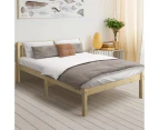 Oikiture Bed Frame Double Size Wooden Timber Bed Frame Wood Headboard