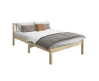 Oikiture Bed Frame Double Size Wooden Timber Bed Frame Wood Headboard