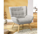 Oikiture Armchair Fabric Upholstered Grey