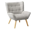 Oikiture Armchair Fabric Upholstered Grey