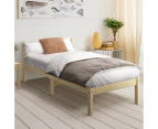 Oikiture Bed Frame Single Size Wooden Timber Bed Frame Wood Base Platform Headboard